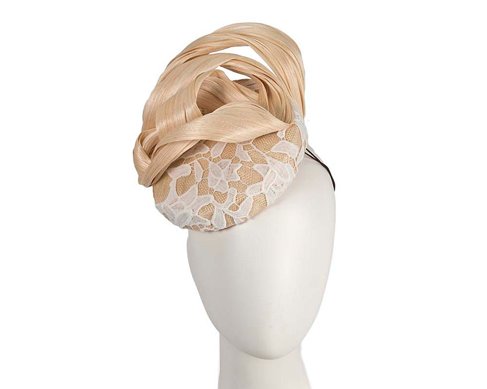 Nude lace pillbox fascinator by BELEIVERA