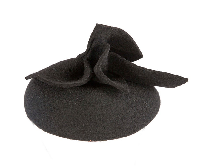 Black felt winter racing pillbox fascinator - Image 6