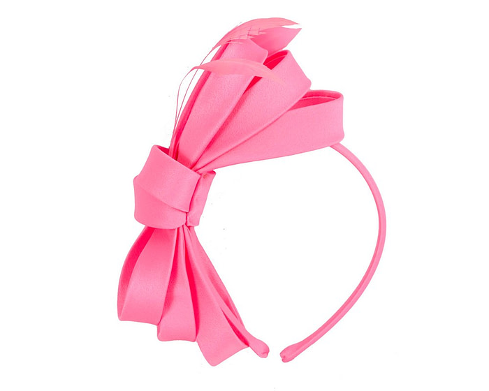 Hot pink bow racing fascinator by Max Alexander - Image 2