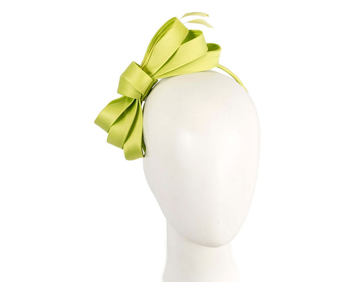 Lime green bow racing fascinator by Max Alexander