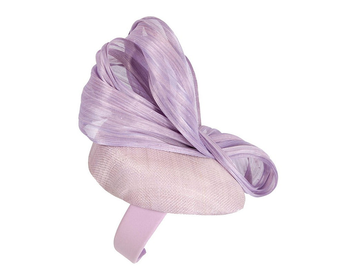 Lilac pillbox fascinator with silk abaca bow by Fillies Collection - Image 4