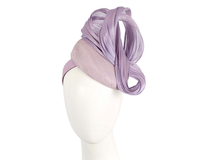 Lilac pillbox fascinator with silk abaca bow by Fillies Collection