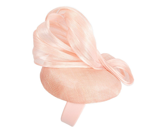 Pink pillbox fascinator with silk abaca bow by Fillies Collection - Image 4