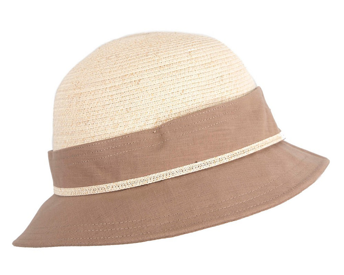 Nude straw ladies summer beach hat - Image 3