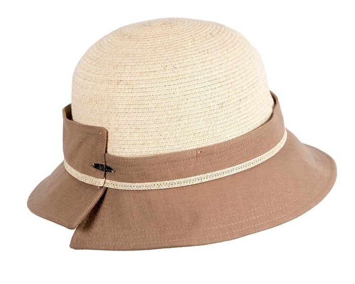 Nude straw ladies summer beach hat - Image 2