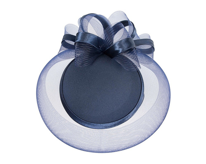 Navy custom made cocktail pillbox hat K4262 - Image 3