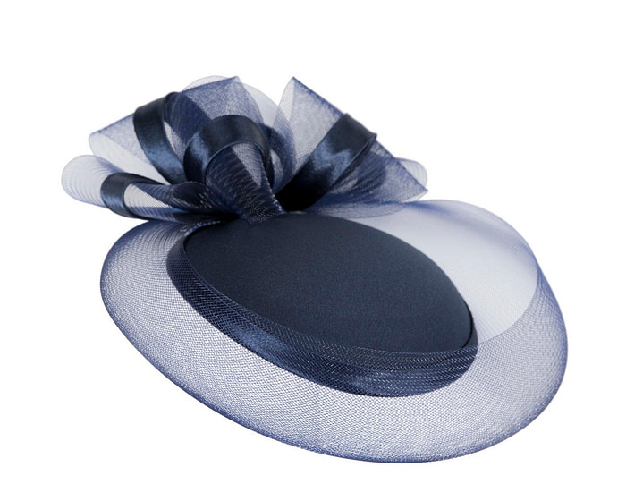 Navy custom made cocktail pillbox hat K4262 - Image 2