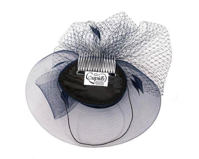 Custom made navy cocktail hat - Image 4