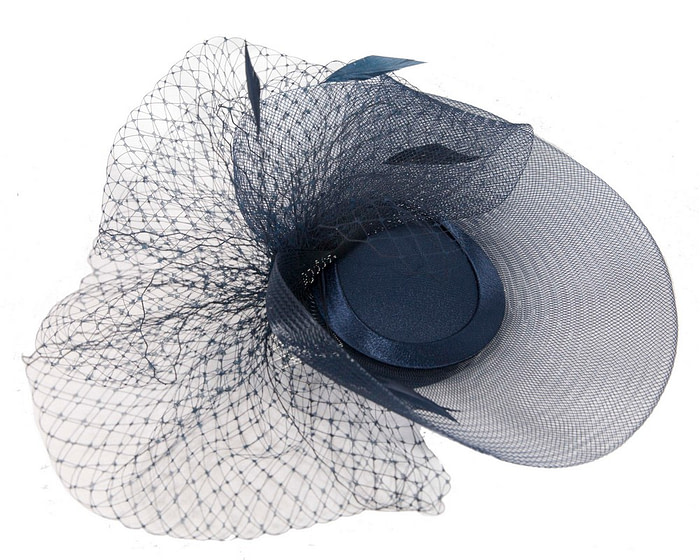 Custom made navy cocktail hat - Image 3