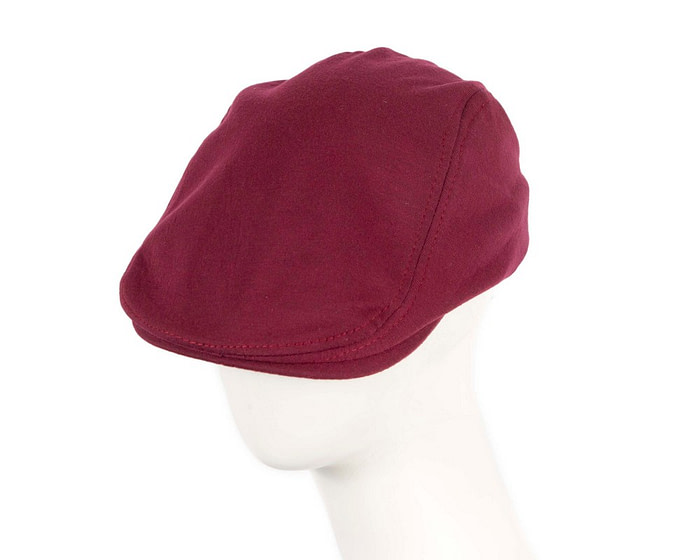 Soft burgundy flat cap by Max Alexander