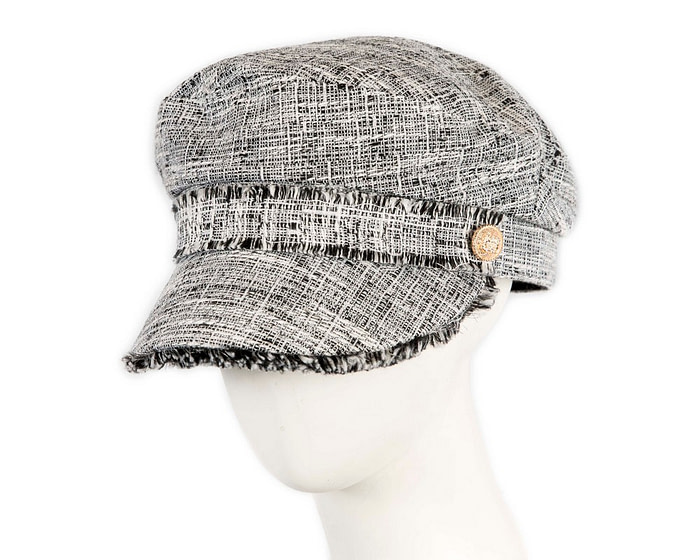 Black casual newsboy cap by Max Alexander