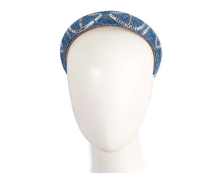 Blue and silver fascinator headband