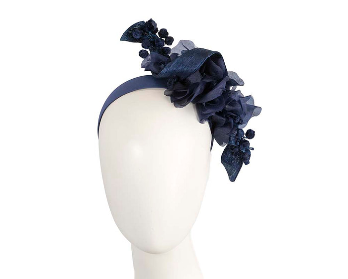 Exclusive navy fascinator by Cupids Millinery