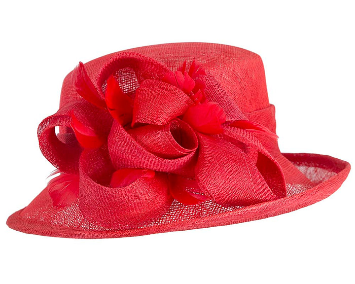 Red sinamay racing hat - Image 4