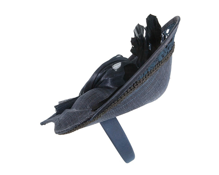 Bespoke navy racing fascinator by Fillies Collection S293 - Image 3