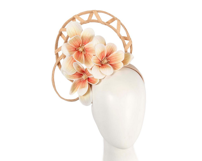 Bespoke nude flower fascinator by Fillies Collection