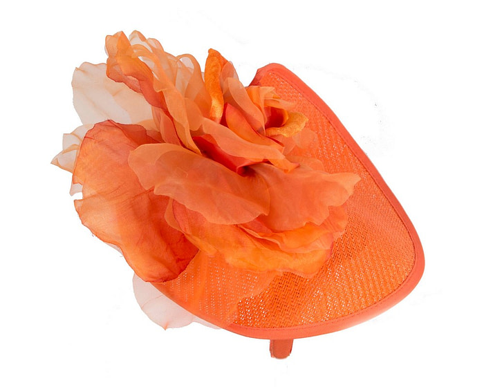 Exclusive orange fascinator with flower by Fillies Collection - Image 4