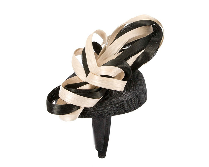 Exclusive black & cream pillbox fascinator by Fillies Collection - Image 3