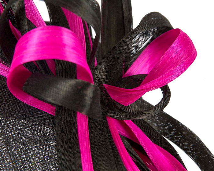 Exclusive black & fuchsia pillbox fascinator by Fillies Collection - Image 5