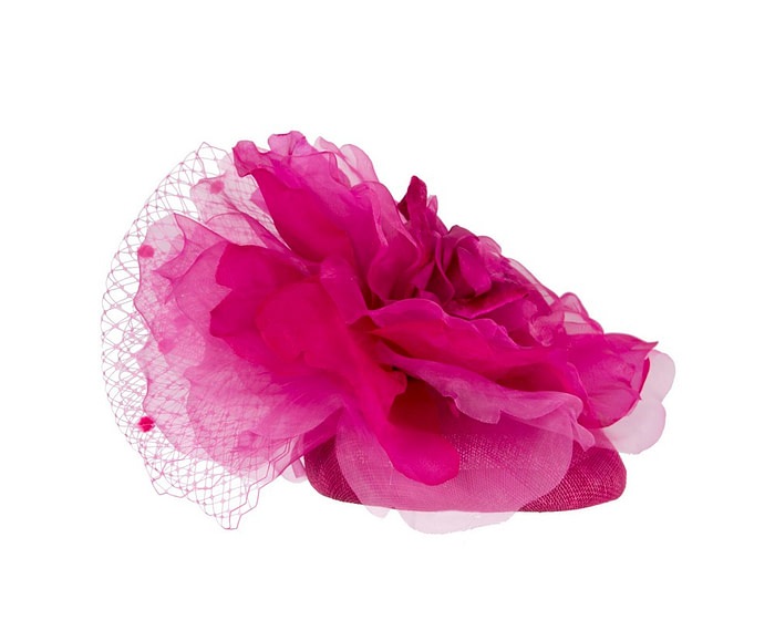 Fuchsia flower pillbox fascinator by Fillies Collection - Image 4