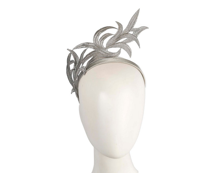 Silver lace crown fascinator headband by Max Alexander