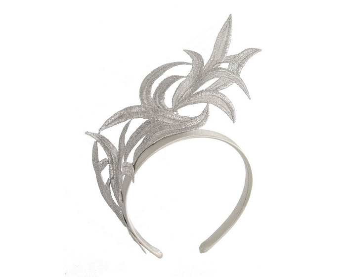 Silver lace crown fascinator headband by Max Alexander - Image 2