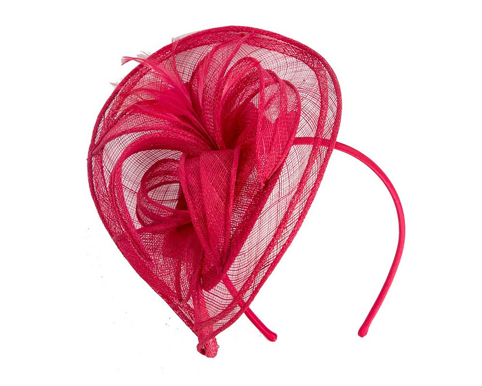 Red sinamay racing fascinator by Max Alexander - Image 2