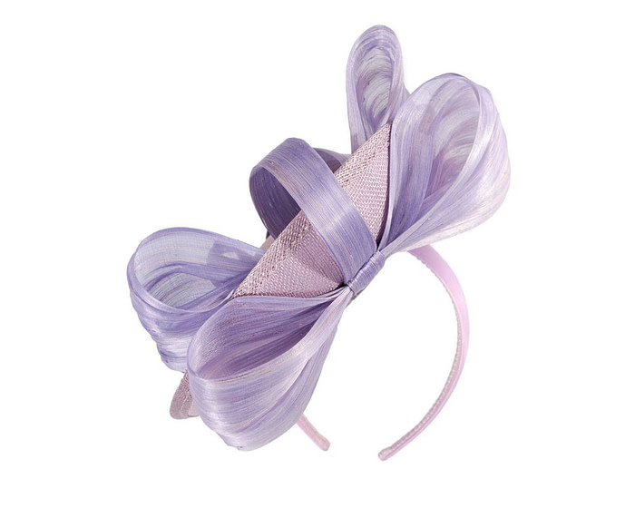 Lilac fascinator with bow by Fillies Collection - Image 6