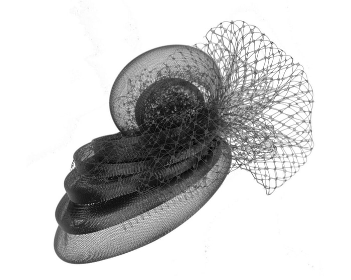 Custom made black cocktail hat - Image 3