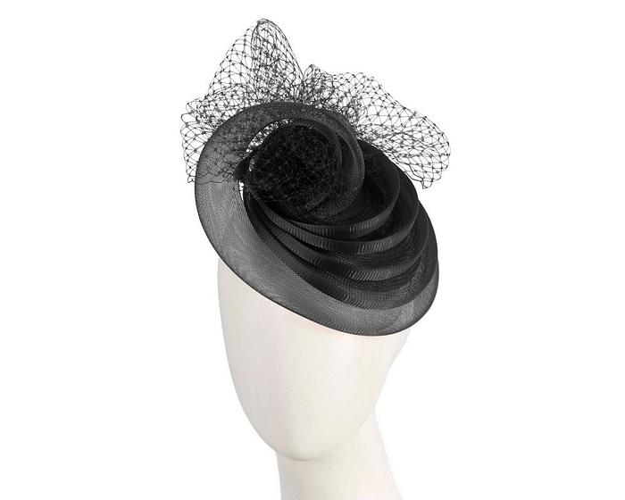 Custom made black cocktail hat