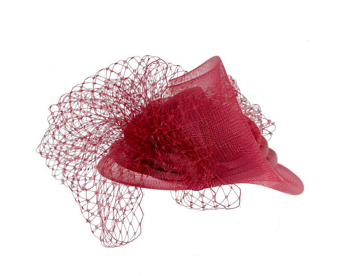 Custom made burgundy wine cocktail hat - Image 7