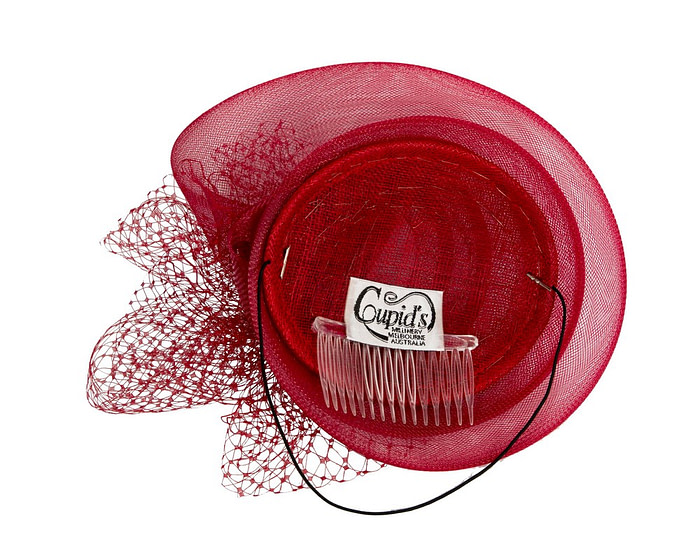 Custom made burgundy wine cocktail hat - Image 5