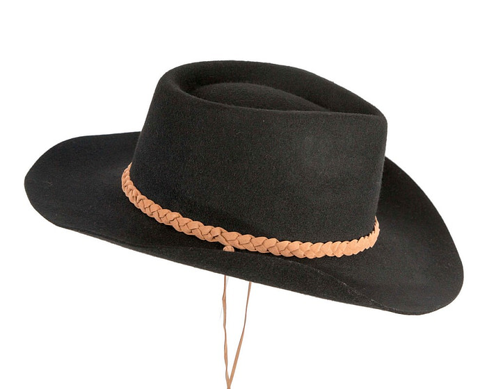 Black Australian bush wool felt hat buy online M108 - Image 3