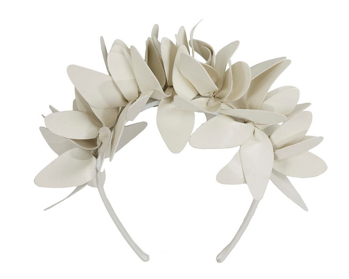 Cream leather fascinator headband - Image 2