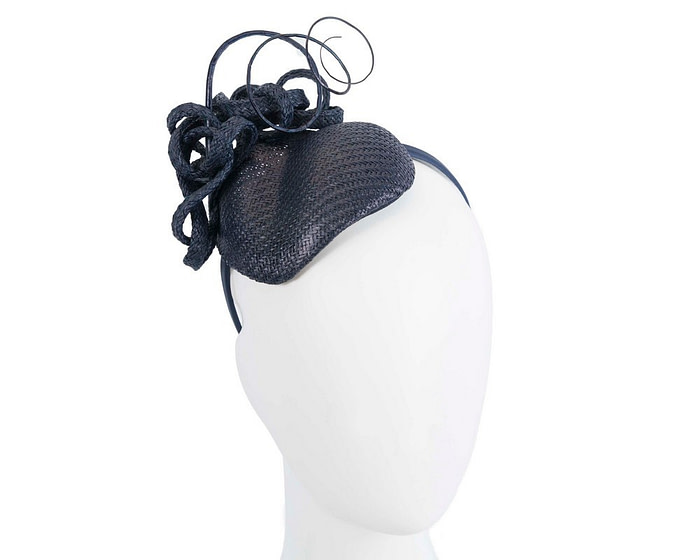 Navy heart fascinator by Max Alexander