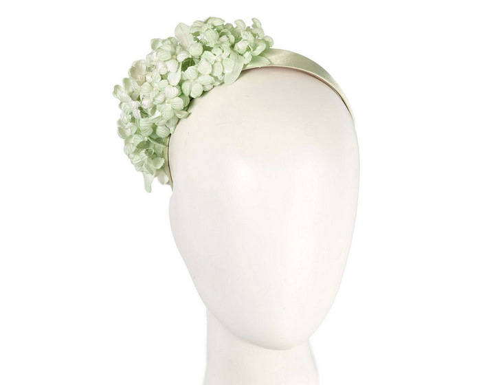 Mint green flower fascinator headband