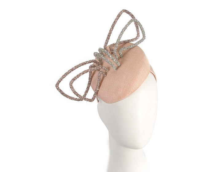 Peach designers racing fascinator by Fillies Collection