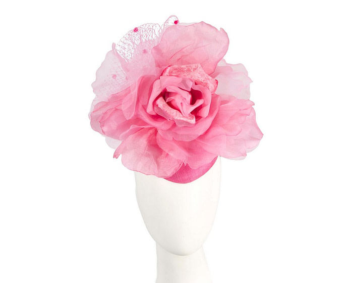 Hot Pink flower pillbox fascinator by Fillies Collection