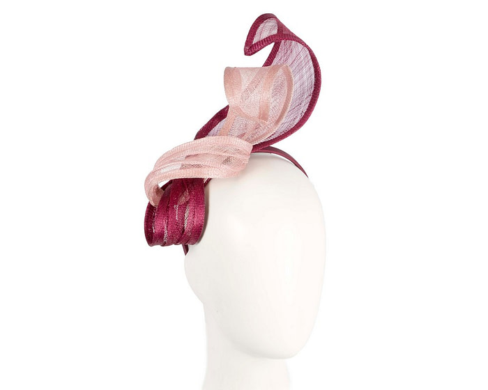 Pink & Wine sinamay fascinator by Max Alexander