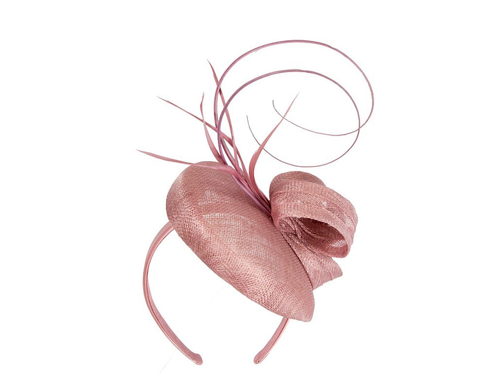 Dusty pink sinamay pillbox fascinator by Max Alexander - Image 6