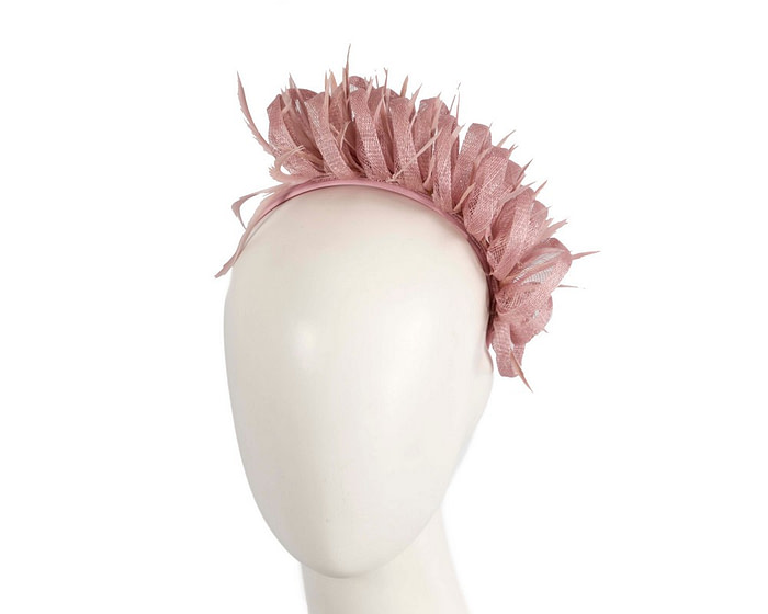 Max Alexander dusty pink sinamay & feathers fascinator