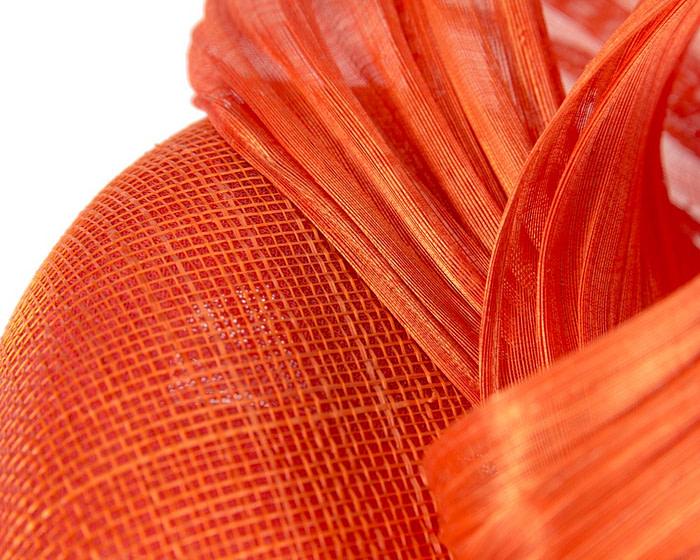 Orange pillbox fascinator with silk abaca bow by Fillies Collection S307OR - Image 5