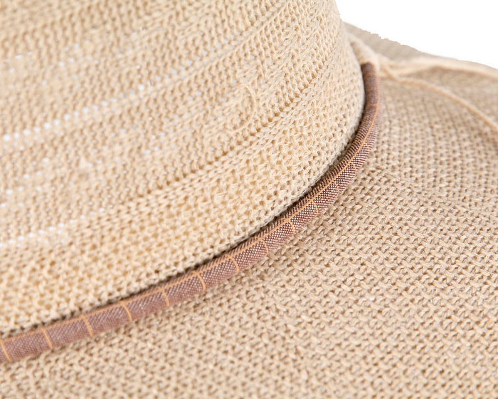 Natural Crushable Polyester Knit Safari Fedora Hat - Image 5