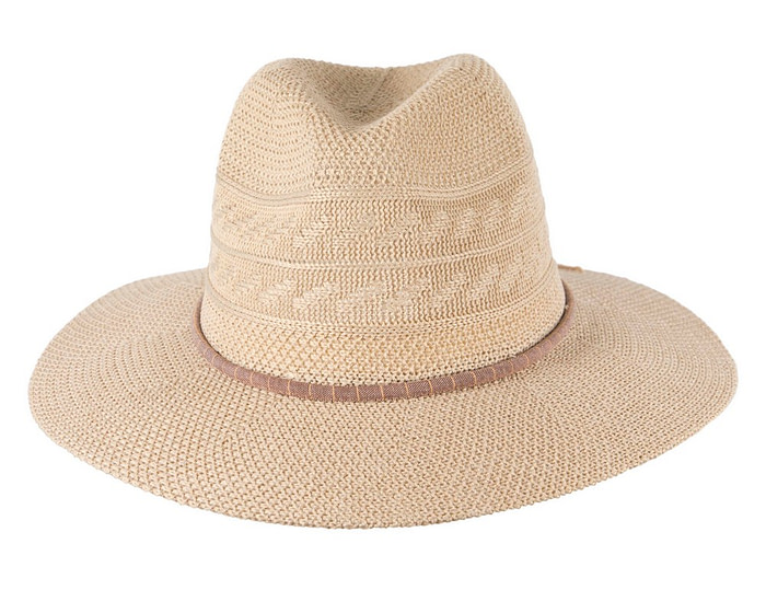 Natural Crushable Polyester Knit Safari Fedora Hat - Image 4