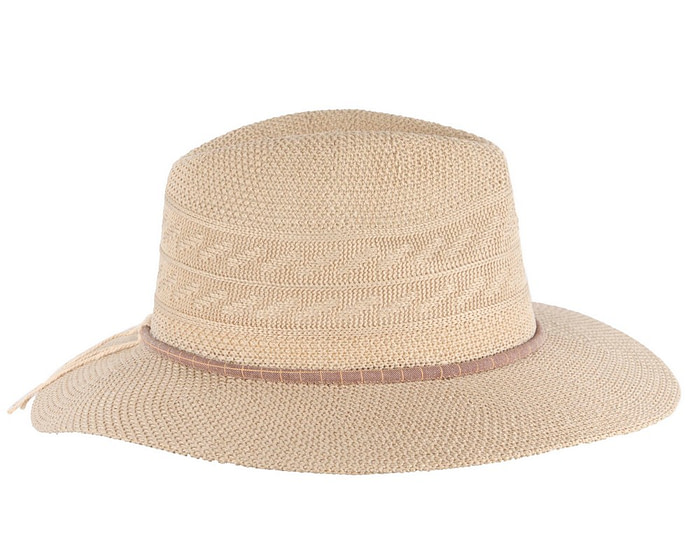 Natural Crushable Polyester Knit Safari Fedora Hat - Image 3