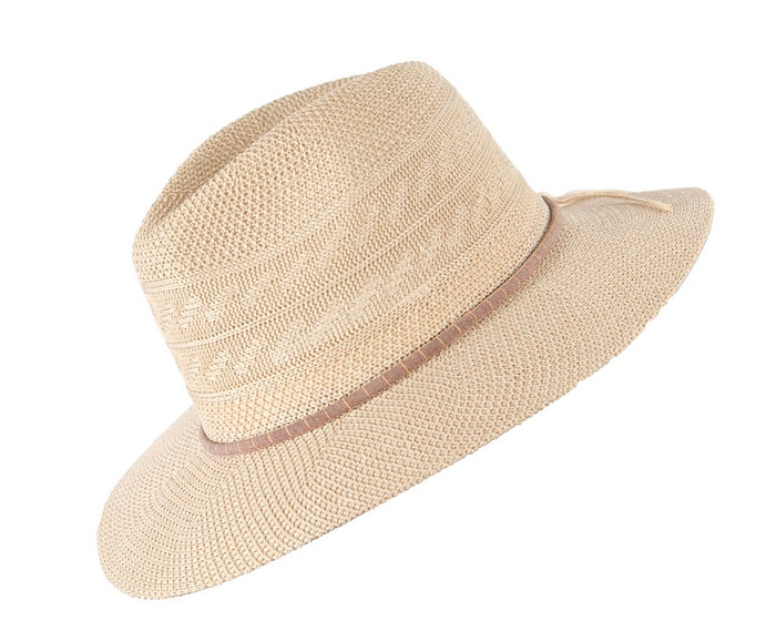 Natural Crushable Polyester Knit Safari Fedora Hat - Image 2