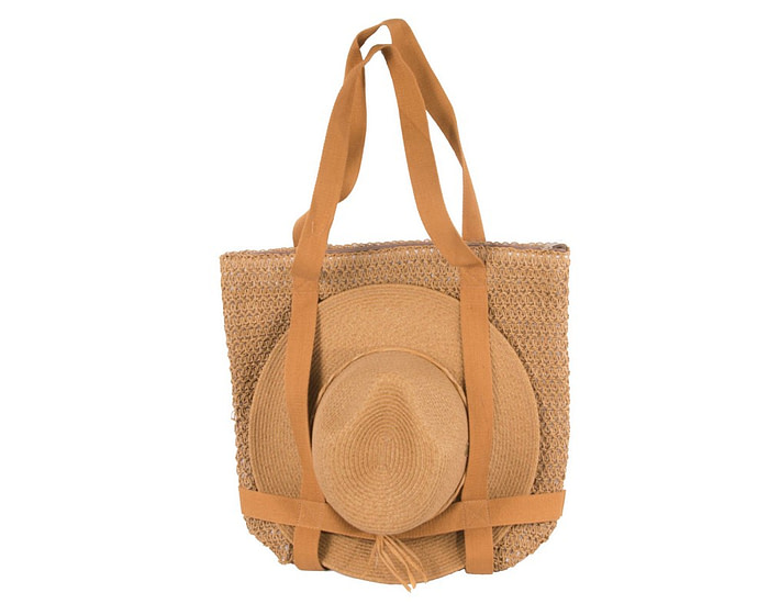 Beige Hat & Bag Summer Beach Set