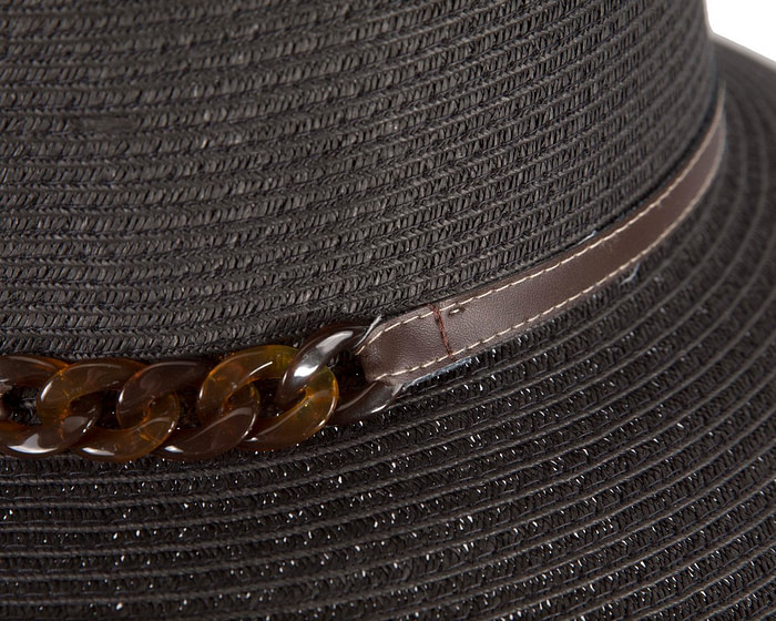 Black summer sun beach hat - Image 4