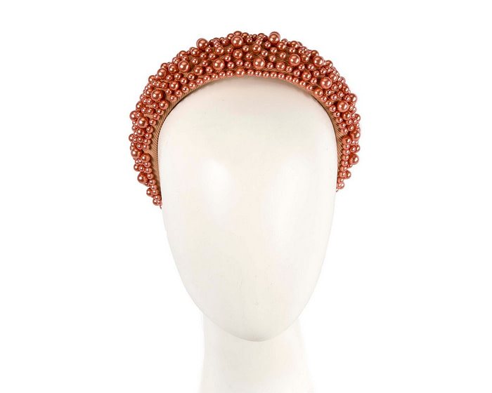 Bronze pearl fascinator headband by Cupids Millinery