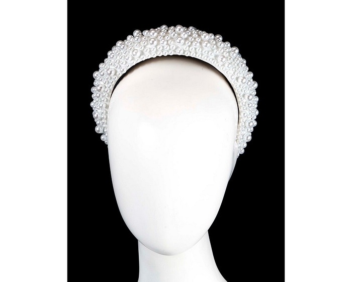 White pearl fascinator headband by Cupids Millinery